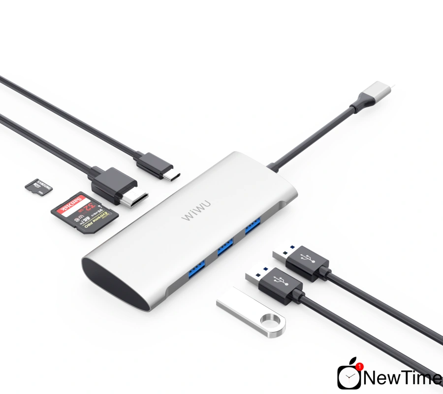 WiWU Alpha A731HP 7 in 1 USB-C Hub Silver